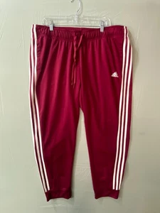 Adidas Men's Nylon Pants, Size 2XL US, Maroon, Pre-Owned - Picture 1 of 13