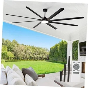 Ventilador de techo grande con luz: 100 pulgadas 100 pulgadas con luz - 8 aspas negro - Imagen 1 de 7