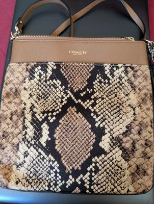 COACH MADISON PYTHON PRINT NORTH/SOUTH SWINGPACK CROSSBODY BAG  F51660 - Image 1 of 4