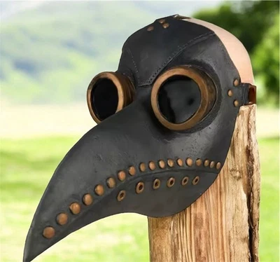 Black Plague Doctor Mask with Copper Details Gothic & Halloween Cosplay - Photo 1/2