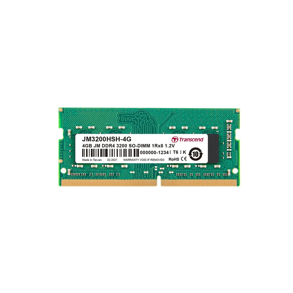 Transcend JetRam JM3200HSH-4G 4 GB 1 GB DDR4 3200 MHz 260-pin SO-DIMM