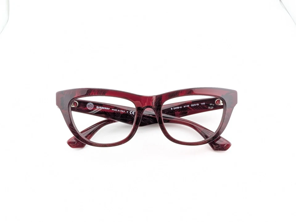 Burberry Eyeglasses Frames Only, B 2406-U 4115, 52-18-140, Red/brown, Italy - Изображение 1 из 4