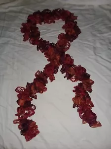 Damas Hecho a Mano Crochet Quemado Naranja y Marrón, Bufanda con Volantes, Mujeres, Niñas - Imagen 1 de 2