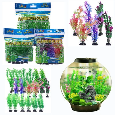 FISH R FUN Aquarienpflanzen Kunststoff Kunstgrün/Mehrfarbig 10cm 20cm Tank Fisch R Fun