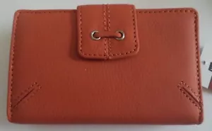 Mundi Genuine Leather Credit Card Wallet,Orange* - Picture 1 of 5