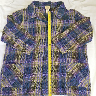 Boyne Valley Weavers Women Jacket Ireland Wool Blend 2X Multicolor Plaid Unlined - Imagem 1 de 4