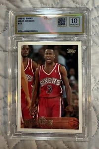 🔥1996-97 Topps Allen Iverson Rookie RC Card #171 CGA GRADED GEM MINT 10 - Picture 1 of 2
