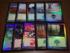 FOIL Lands lot Odyssey Japanese x10 mtg SP,MP H