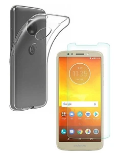 For MOTOROLA MOTO E5 CLEAR CASE + TEMPERED GLASS SCREEN PROTECTOR SHOCKPROOF E 5 - Picture 1 of 12