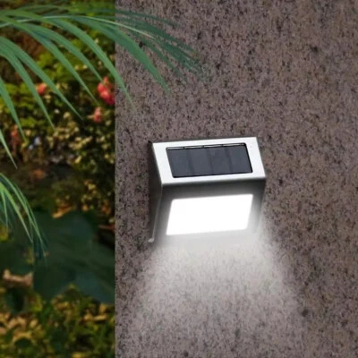 LED Solar Powered Light White Control Garden Path Way Wall Lamp Waterproof - Image 1 of 4