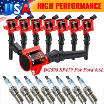 Свечи зажигания для Ford F150 E250 E350 4,6/5,4 л и катушки зажигания упаковка 8 шт. DG508 SP479 - Изображение 1 из 4
