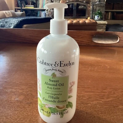 Crabtree & Evelyn Sweet Almond Oil, Body Lotion 16.9 oz / 500ml New - Image 1 of 2