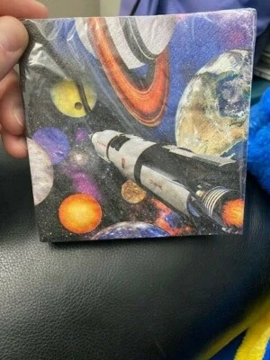 Space Blast 3-Ply Beverage Napkins 16 Pack Outer Space Party Decoration New!!! - Image 1 of 2