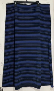 NEW AVA & VIV women size 2X skirt A-Line stretch stripe elastic waist skirt - Picture 1 of 4