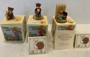PenniBears Lot x3 United Design 1990 1991 PB-C92 PB-011 PB-021 w/ Boxes - Picture 1 of 11