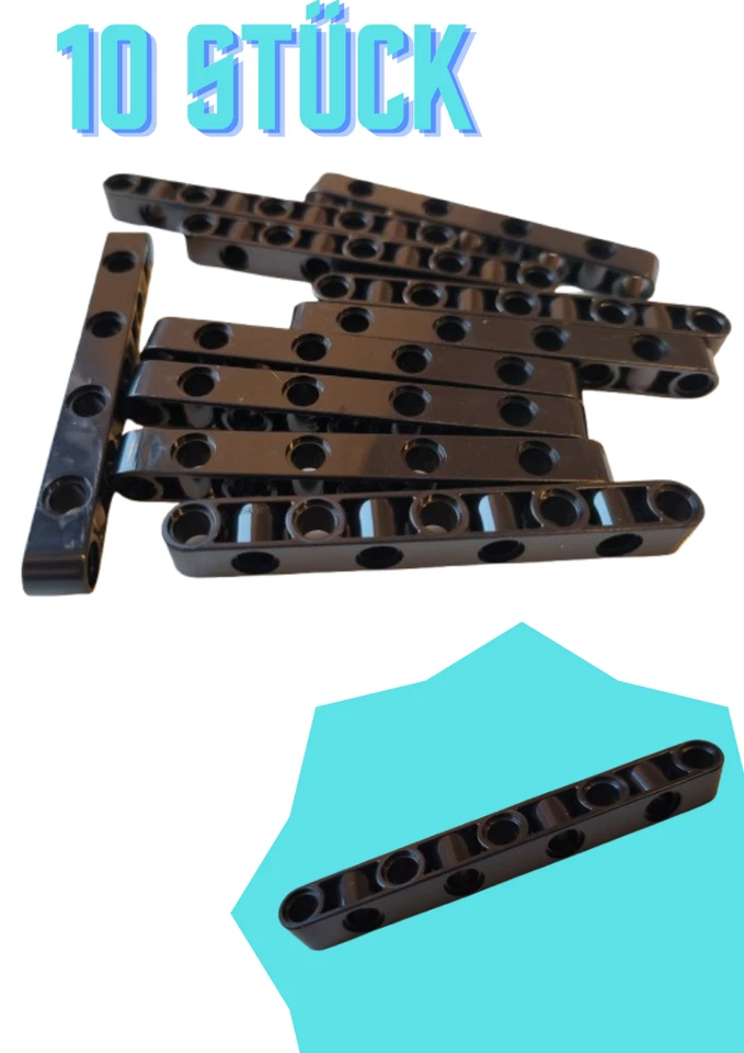 10 Stück GObricks GDS-1593 Technic Liftarm 1x9 senkrechte Löcher beidseitig quer