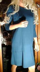 J. Jill Ponte Stretch knit NWOT M S TEAL Shift Pocket Career Dress Top 38" GIFT - Picture 1 of 3