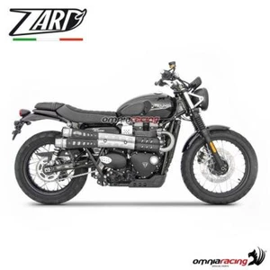 Zard exhausts steel silencer racing with black heat shield Triumph Scrambler - Picture 1 of 5