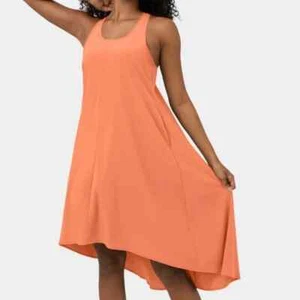 Halara Breezeful Racerback Flowy High Low Midi Casual Dress Large - Picture 1 of 6