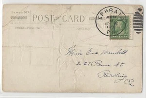 1912 Ephrata PA Pennsylvania to Reading PA Lancaster County Postal Cover - Picture 1 of 2