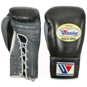 Winning Boxing Gloves MS-300 Professional Type 10oz Black Gray String JAPAN - Picture 1 of 1
