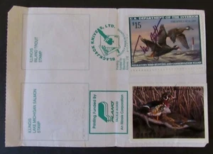 RW63 - 1996 Federal Duck Stamp on Illinois Hunting License - Picture 1 of 2
