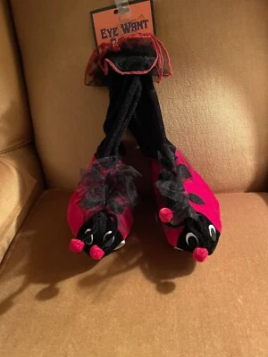 ladybug fundas para zapatos niños pequeños 4-6 con red de encaje en la parte superior de las medias.Ojos grandes Foto 1 de 4