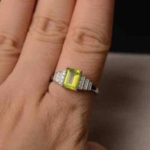 Natural Peridot Gemstone Ring 925 Sterling Silver Handmade ring JTV-446 - Picture 1 of 5