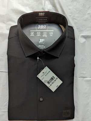 j. ferrari shirt button up long sleeve striped black - Image 1 of 4