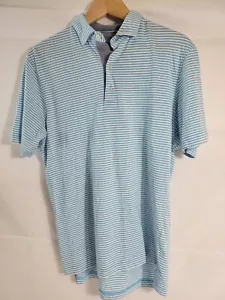 Johnnie O Polo Mens Medium Striped Performance Golf Short Sleeve ~ A026 - Picture 1 of 13