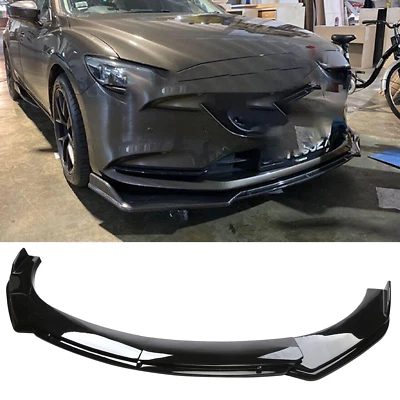 For Mazda 6 2003-2021 Glossy Black Front Bumper Lip Splitter Spoiler Dual-Layer - Image 1 of 4