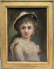 Ecole Impressionniste - Portrait De Jeune Fille Au Chapeau, Circa 1880