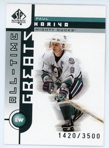 2001-02 SP Authentic Paul Kariya Greats #91 #/3500 Ducks