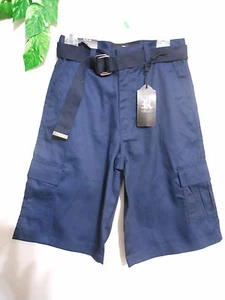 CARGO SHORTS (BOYS) 6 POCKET... NAVY / WITH ADJUSTABLE BELT - Picture 1 of 5