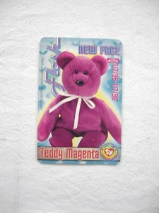 Ty Teddykarte "Tear-A-Bear" Magenta - Bild 1 von 3