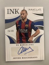 Javier Mascherano /99 AUTO Panini 2021 Immaculate Soccer Barcelona Auto Card