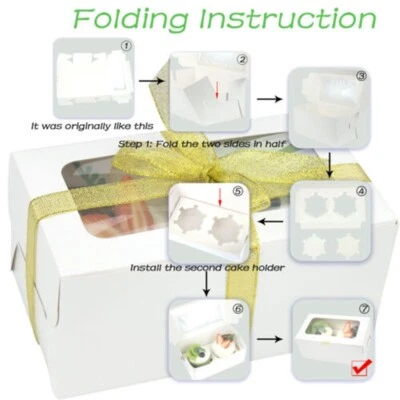 12 Cavity Cupcake Container Paper Cups Lids Muffin Baking Disposable - Imagem 1 de 4