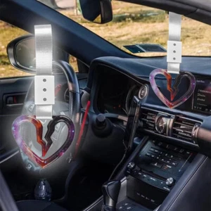 Galaxy S Broken Heart JDM Ring Tsurikawa Bus Car Handle Strap -Silver Nylon X2 - Picture 1 of 7