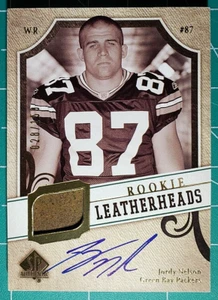 2008 SP Authentic Rookie Leatherheads Autographs #LHJN Jordy Nelson  028/150 - Picture 1 of 6