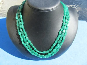  Wonderful Emerald 3 line necklace 18 inches to 36 inches adjustable - Picture 1 of 6