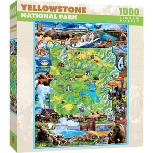 MasterPieces Puzzle; Yellowstone Nationalpark Karte; 1000 Teile - Bild 1 von 2