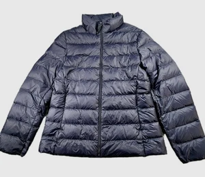 Abrigo Quince Mujer Grande Plumón Puffer Chaqueta Azul Marino Embalable Sostenible L - Imagen 1 de 7