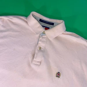 Tommy Hilfiger Mens Polo Shirt Short Sleeve Pink Logo Small S - Picture 1 of 6