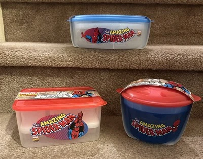 Marvel Spider-Man paquete de siete piezas frío desayuno, almuerzo, comida 3 juegos nuevo Foto 1 de 2