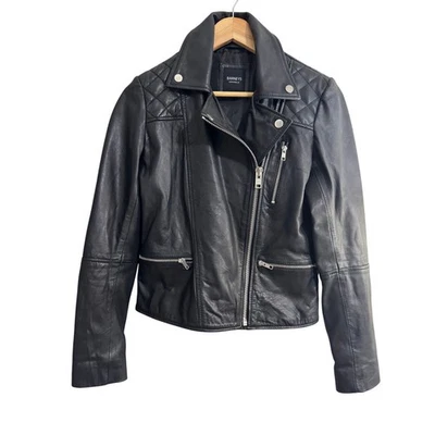 Chaqueta de moto Barneys Originals Reino Unido de cuero negra talla pequeña  Foto 1 de 4