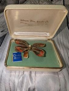 Vintage Carolas Sammlung Handmade in Germany SCHMETTERLING Brosche Original Etikett/Box - Bild 1 von 12