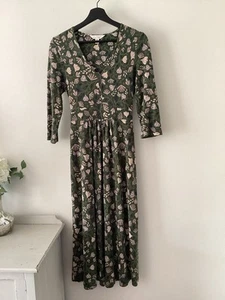 Gorgeous Ladies Seasalt Cornwall Olive Green Floral 3/4 Carwynnen Dress, UK 8, - Imagen 1 de 6