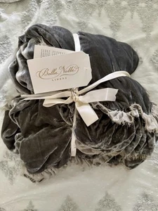 New Bella Notte Velvet Loulah Large Throw Blanket, Fog - Picture 1 of 3