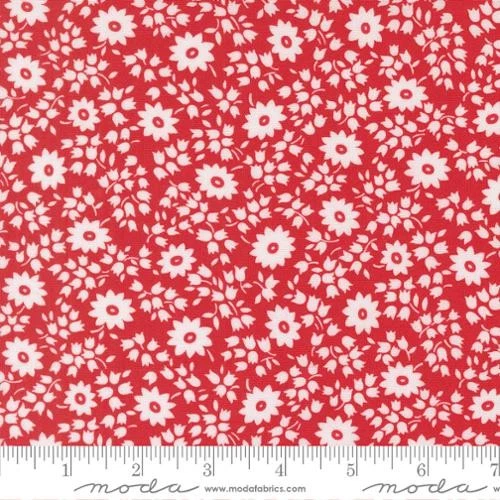 Cotton 30's Playtime McCray Flowers Floral Red Fabric Print by Yard D139.35 - Image 1 of 1