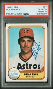 1981 Fleer Nolan Ryan HOF signierte Baseballkarte PSA 6 PSA/DNA zertifiziert Autogramm 10 - Bild 1 von 4